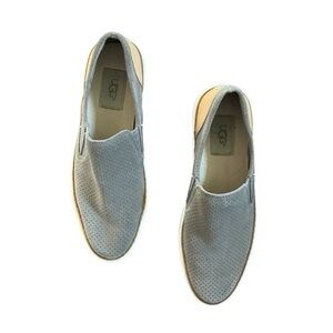 Ugg Shoes Women’s 6 Adley Perforated Suede Flats in Gray Taupe